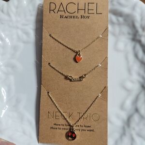 Rachel Rachel Roy Gold Tone/Enamel Trio Styled Necklace Set (Set Of 3)